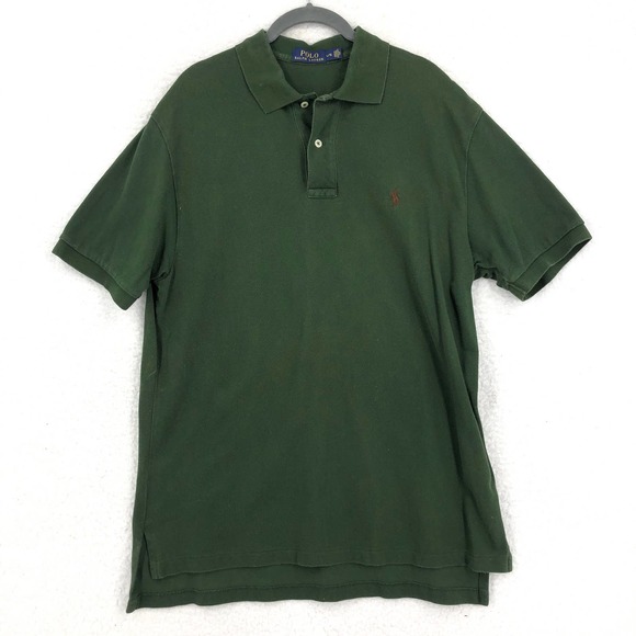 Ralph Lauren Other - Ralph Lauren Mens L Green Polo Shirt Pullover 2 Button Short Sleeve Rib Trim